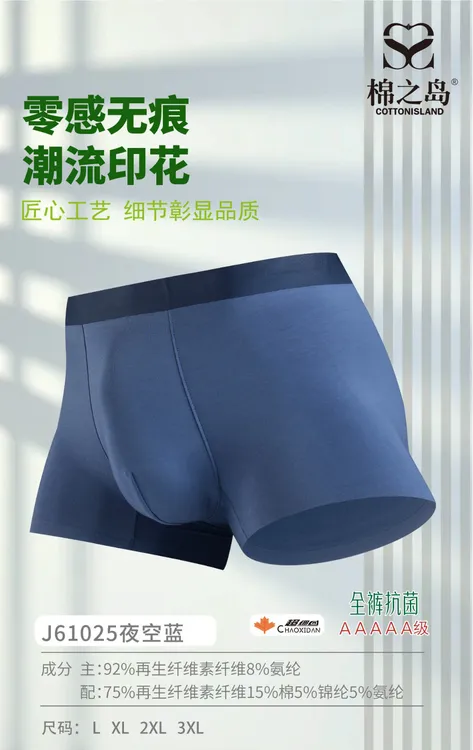 芮慕朵男士无痕舒适抗菌莫代尔纯色商务透气60S超细旦平角内裤