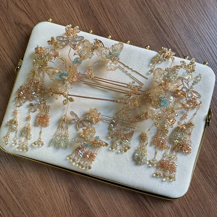 (一帘幽梦）新款中式减龄新娘中式饰品397