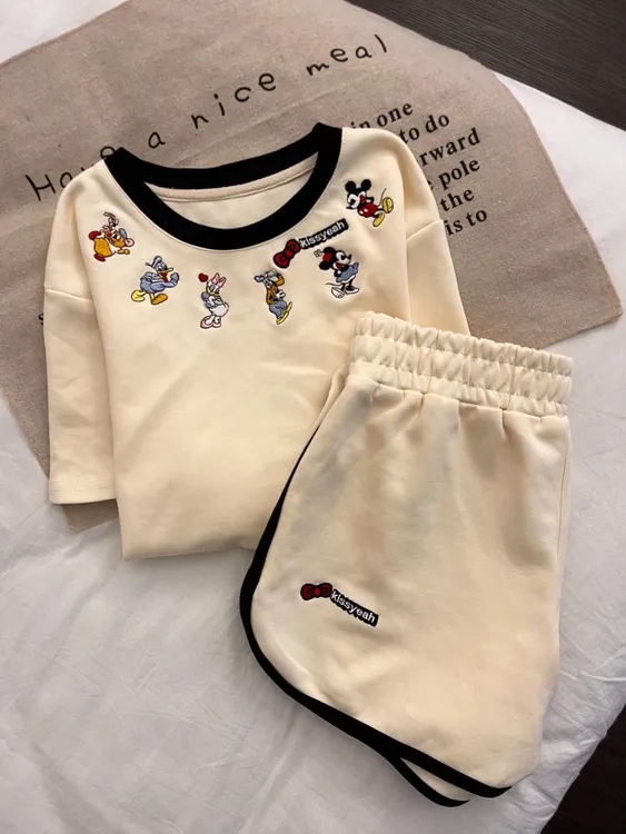 【DMXJ大梦想家】甜美学生可爱卡通睡衣女款夏季新款短裤家居服套装