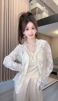 【精致蕾花】网红小香风常规长袖休闲常规款宽松外搭女装蕾丝上衣