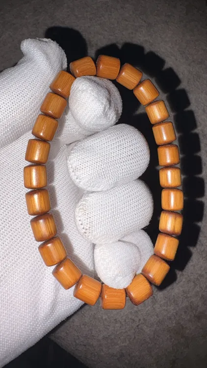 实心玉竹手串，油性足，满纹