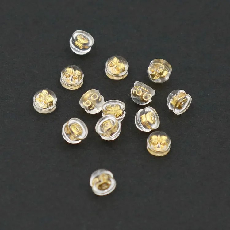 s925银耳堵耳钉后面紧耳帽耳环托头防掉硅胶配件耳塞后堵耳饰