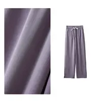 清 清 清」纯色好穿~高腰松紧简约女式直筒休闲裤H00080