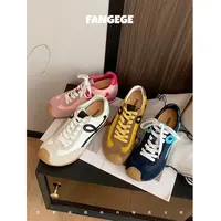 FANGEGE 歪头新色~7cm内增高德训鞋复古系带休闲运动鞋女百搭舒适