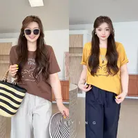 应小姐【幻想小熊】微胖大码韩系夏季时尚宽松休闲简约显瘦短袖T恤