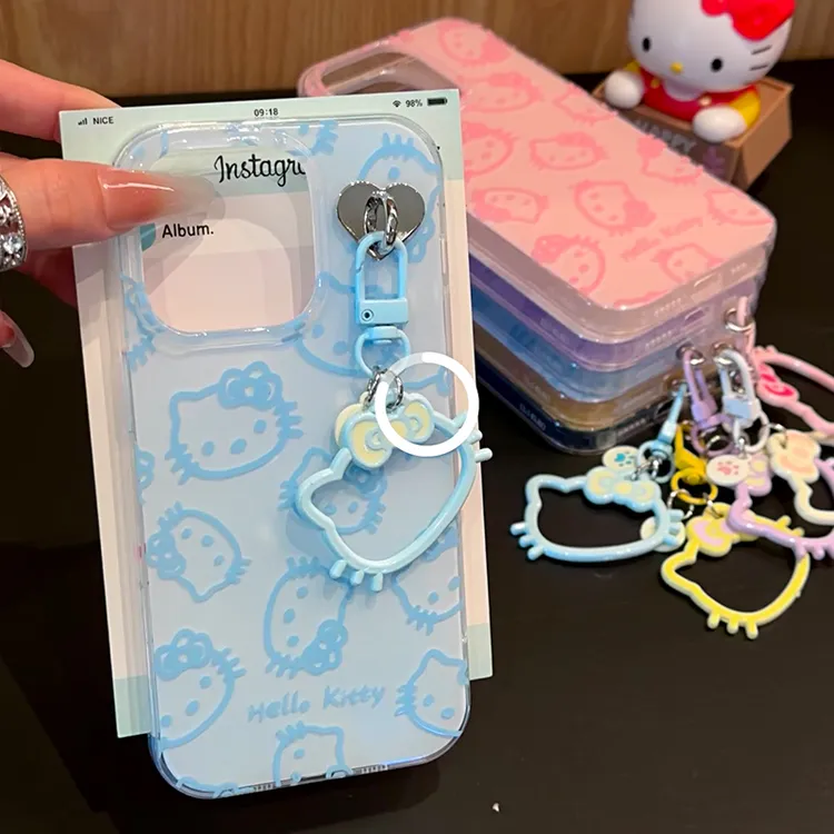 雅天立满屏线条凯蒂猫适用苹果16/13手机壳iPhone华为p70vivo小米