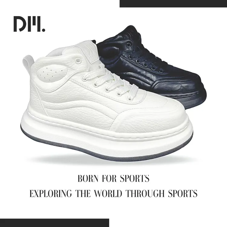 【1018高帮棉鞋-阿星】冬季高帮大棉圆头厚款粒面皮时尚休闲鞋保暖