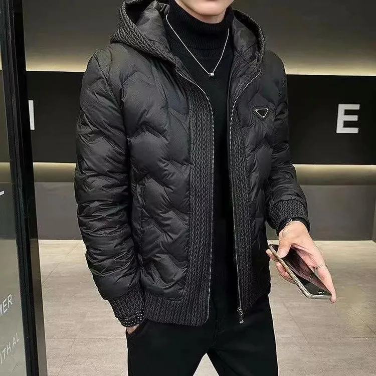 2025 秋冬加厚保暖防寒服男麦穗羽百搭宽松冬季男士外套