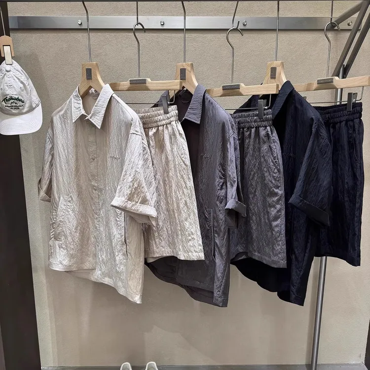 一套的价！88.7%莱赛尔！原创设计！丝滑糕级 男短袖衬衫中短裤套装