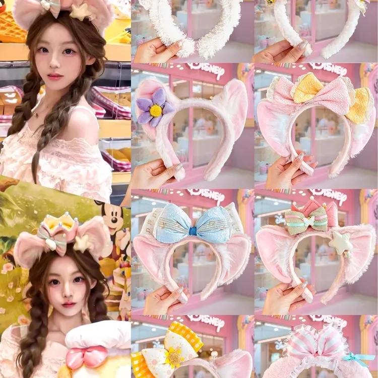 玲娜贝儿毛绒发箍女2025新款游乐园拍照发卡可爱甜美粉色头箍头饰