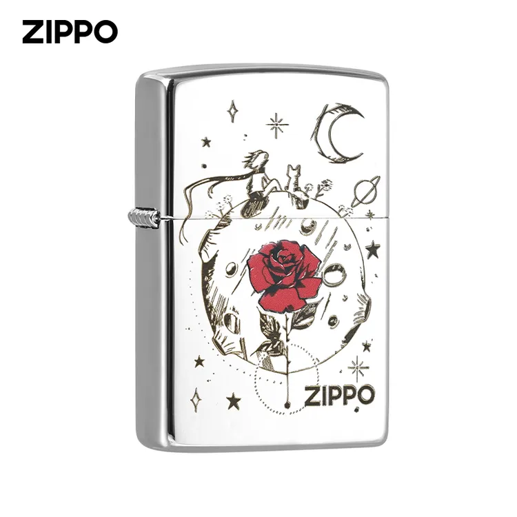 Zippo打火机【王子与玫瑰】镜面梦幻防风适合送礼物DYJ1