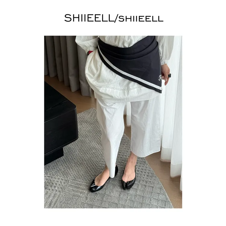 SHIIEELL低腰休闲阔腿裤八分裤女夏季新款休闲宽松直筒裤子Z4527