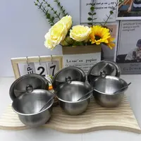 超厚精炖设计师款带盖蒸蛋碗3个配3支勺子【汤家限定】