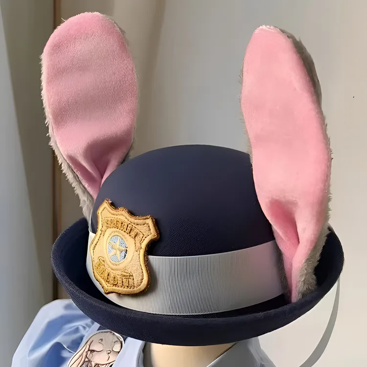 iosn朱迪圆顶礼帽动物城兔子警官朱迪帽子发夹头饰帽子装饰礼物