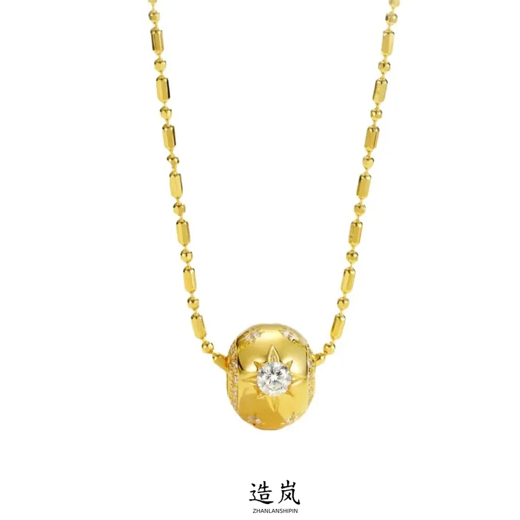 铜合金项链 星芒小金球路路通项链时尚气质轻奢小众设计感锁骨链