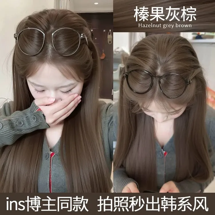 【买一送一】显白H5h榛果灰棕色染发膏免漂okc哺乳期天然植物染发剂