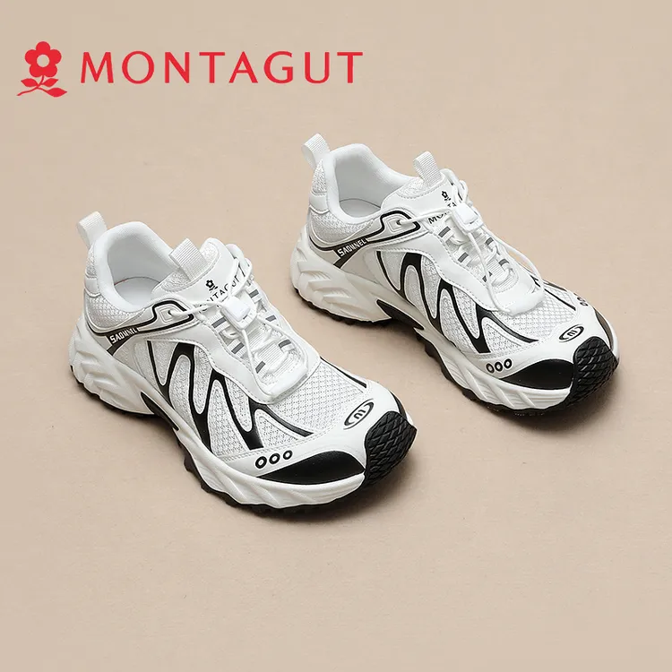 Montagut/梦特娇小亚●增高4cm老爹鞋百搭休闲运动透气网面鞋女鞋