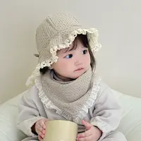 宝宝帽子春秋婴幼儿渔夫帽公主花边盆帽遮阳帽户外出游ins大檐帽