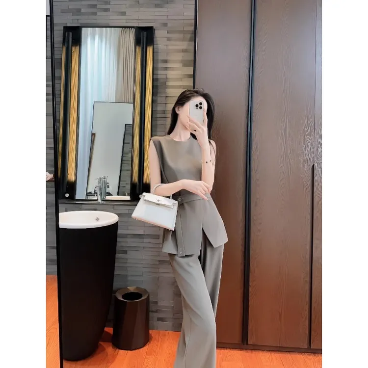 【纪朵研】0970气质通勤~ 灰咖色时尚套装