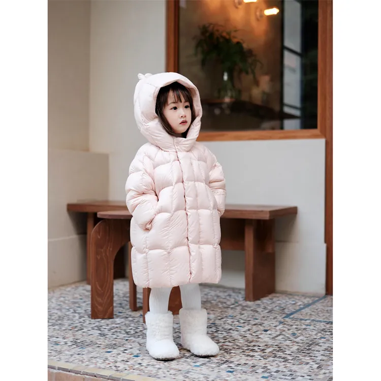 儿童羽绒服2025冬季新款男女童加厚白鸭绒外套宝宝精灵长款面包服