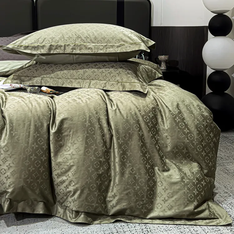 长绒棉四件套轻奢双面加厚纯色丝滑