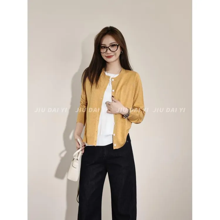 玖黛衣【香草奶盖】早秋假两件显瘦简约毛衣XSP44396