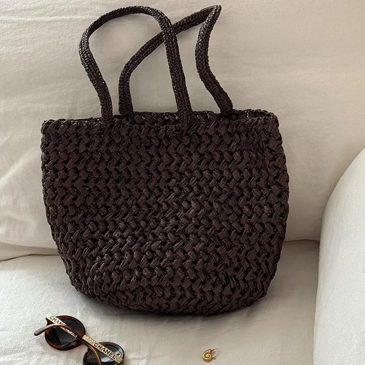 靠谱。【法式松弛感】新款進口时尚纸草编织手拎包KP250707