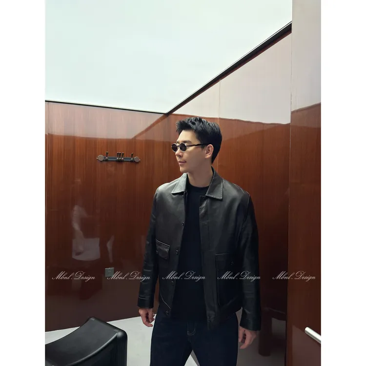 MBNL-F「D.R油蜡赫本」南海云男装A级山羊油蜡光面皮衣LL-WWT0073