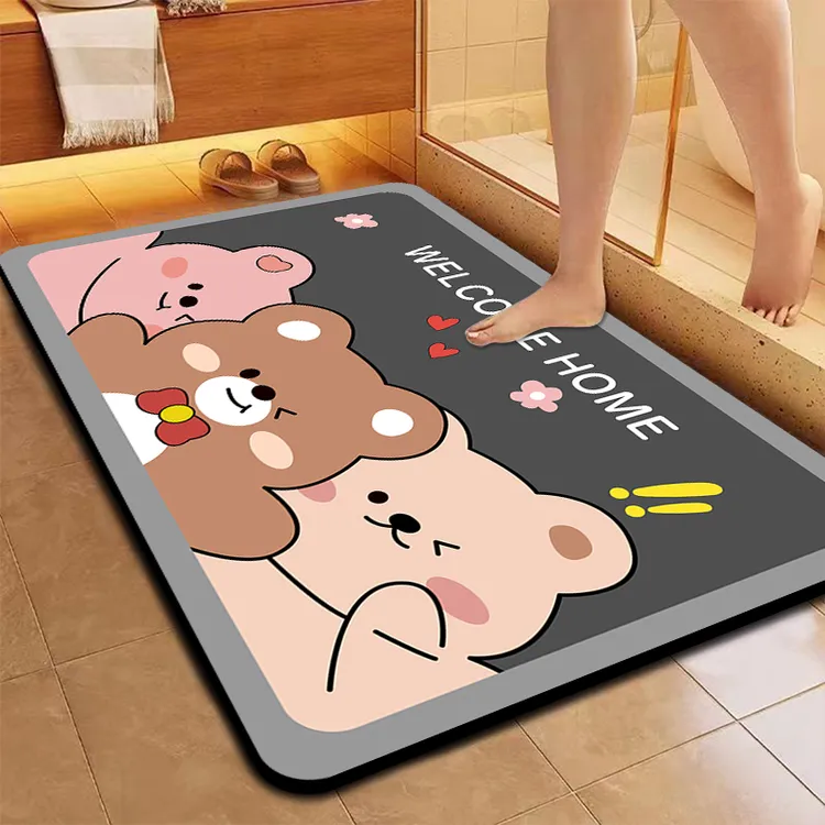 硅藻泥卫生间地垫速干吸水防滑加厚耐脏适用于浴室洗手间耐用地毯