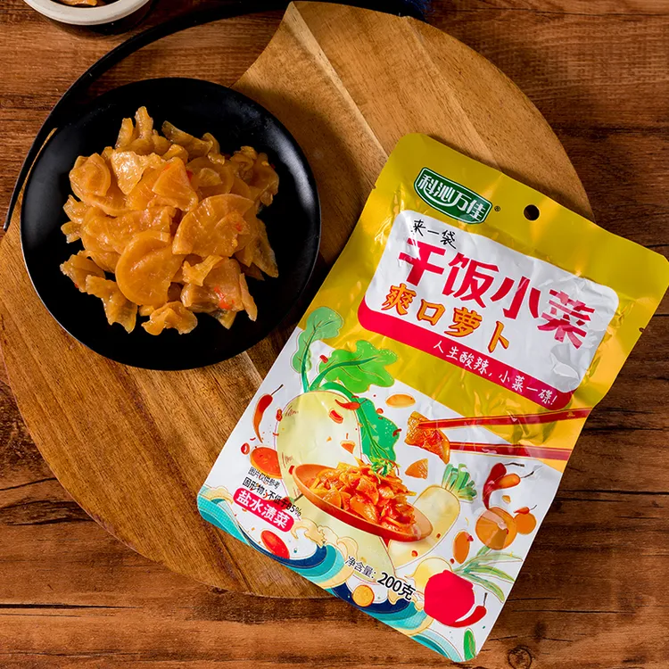 科沁万佳爽口萝卜片下饭菜200g*5袋清脆酸辣即食新鲜白萝卜腌制