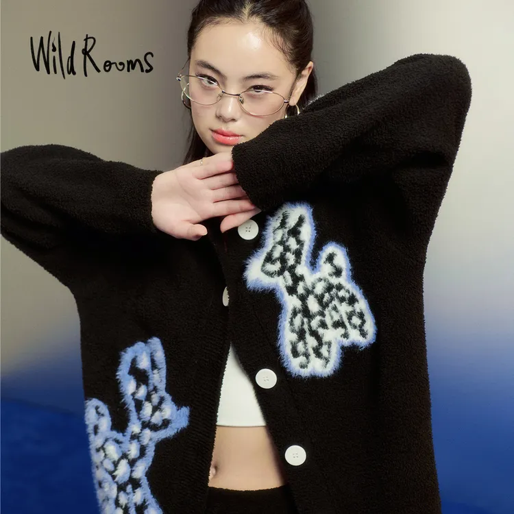 WildRooms气球小狗正品家居服睡衣套装加绒加厚轻奢半边绒可外穿