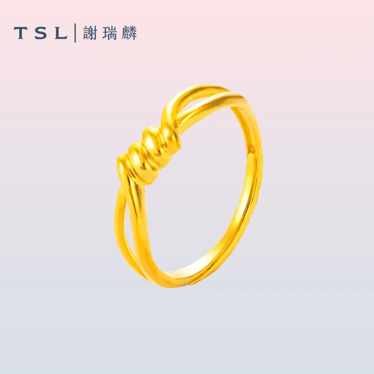 TSL/谢瑞麟【3期免息】曲面戒指女款时尚足金999送女友送妈妈礼物
