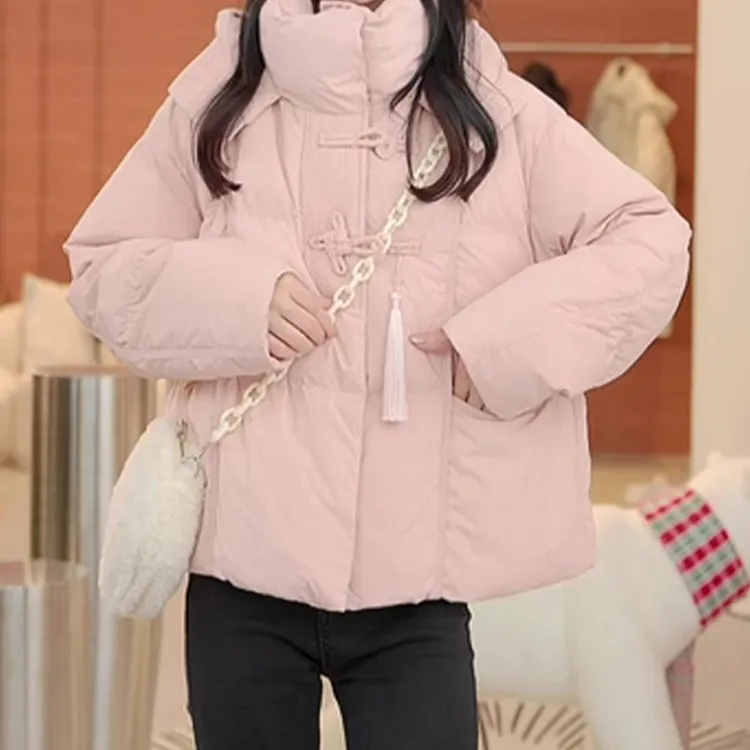 新中式国风盘扣棉服女装2025冬季新款小个子保暖休闲时尚气质外套