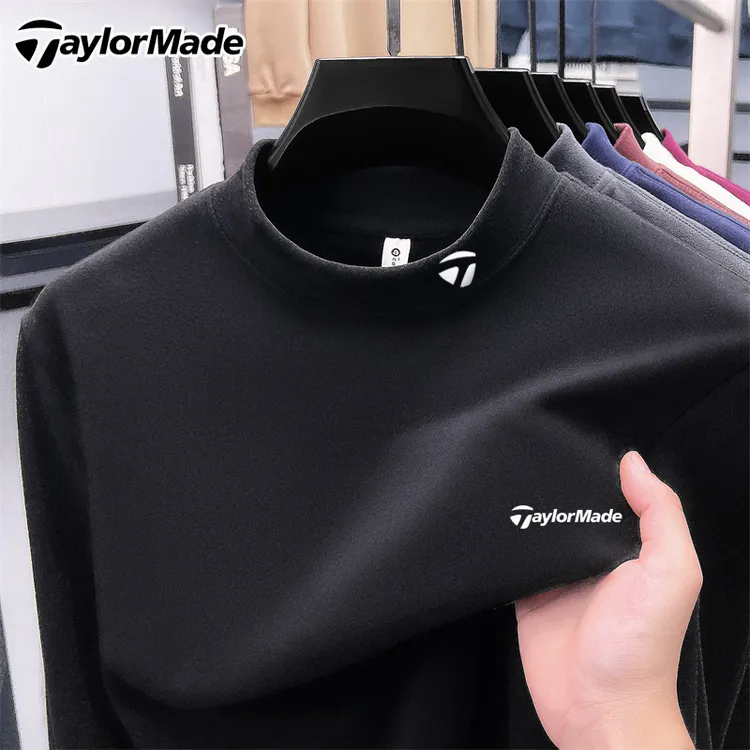 Taylormade泰勒梅高尔夫男士显瘦打底衫T恤防风立领保暖运动上衣