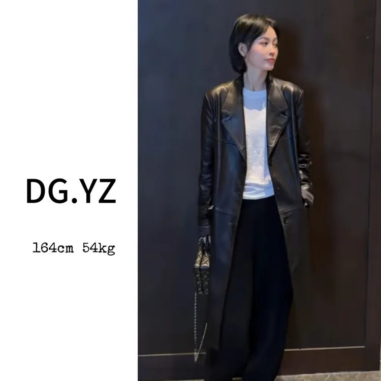 【樱子家】3142F西装领复古绵羊真皮外套1