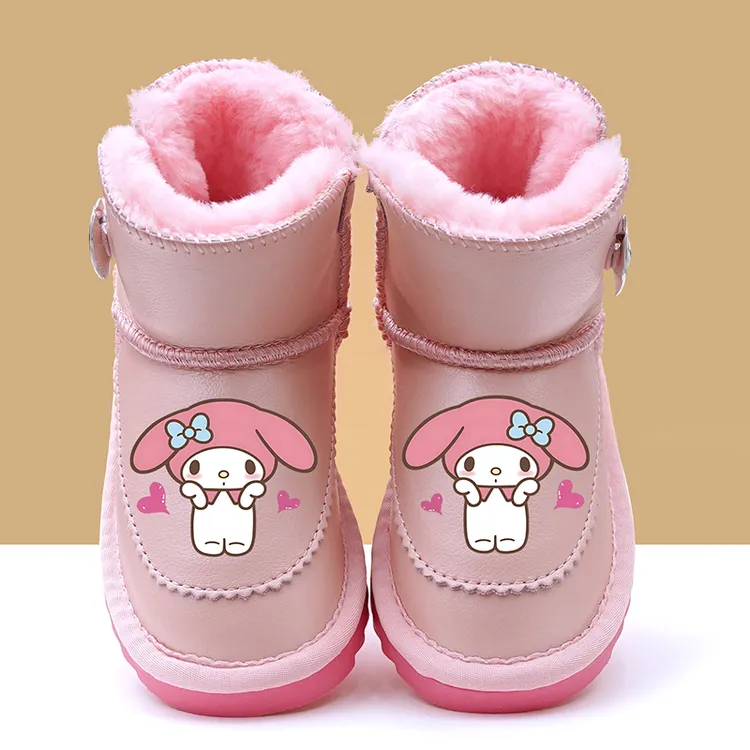 女童雪地靴防水真皮加厚保暖棉靴防滑可爱女宝棉鞋2025冬季新款