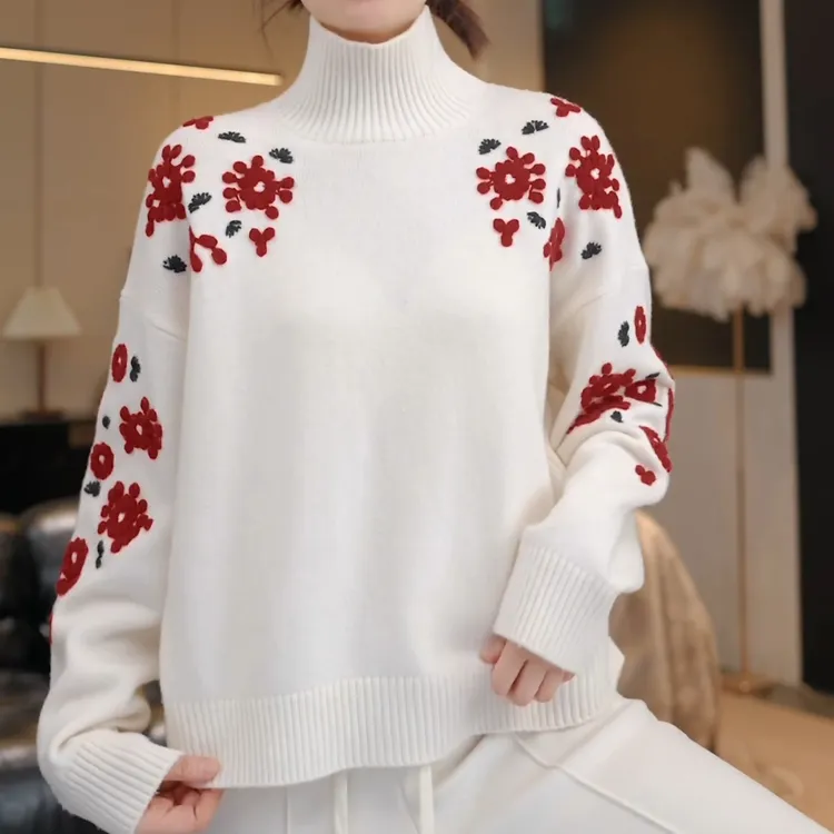 冬季韩版新款休闲百搭设计感显瘦厚款长袖针织上衣LK2501009