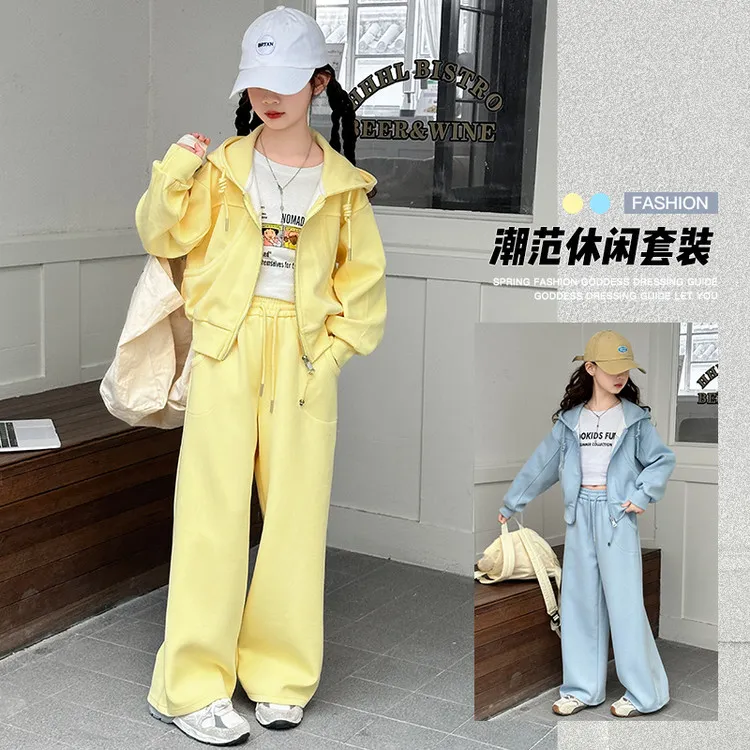 巴拉巴拉适用女童时尚套装2025新款中大儿童6-12岁15岁春装休闲外