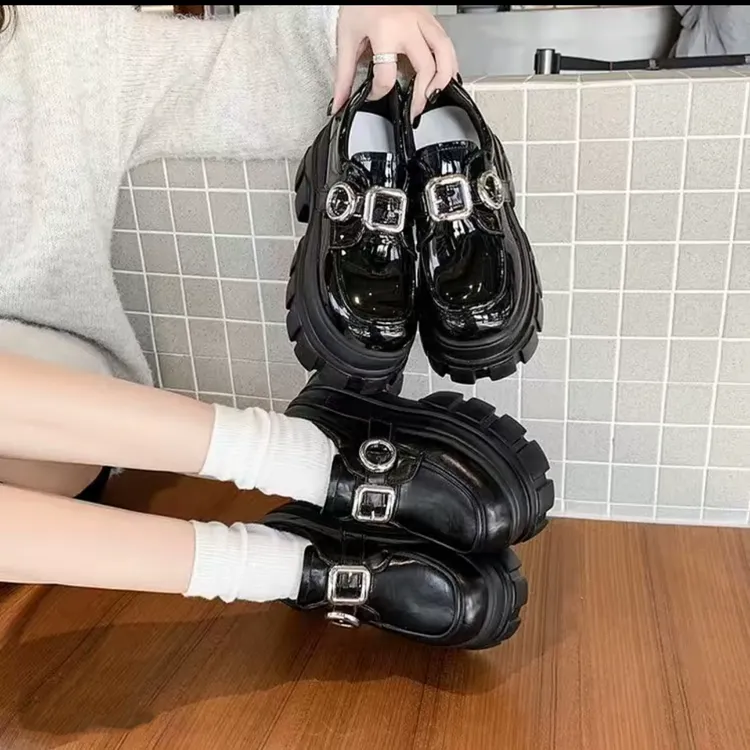 2025秋款松糕厚底八厘米乐福鞋女9136-6