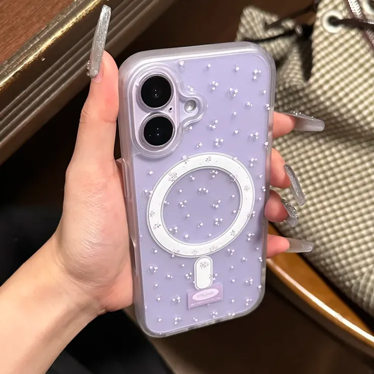 雅天立简约满屏碎花适用iPhone16/15磁吸手机壳17promax创意14/12