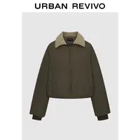 【HOT】UR2025冬季新款女装拼接翻领超宽松羽绒服UWH150047#