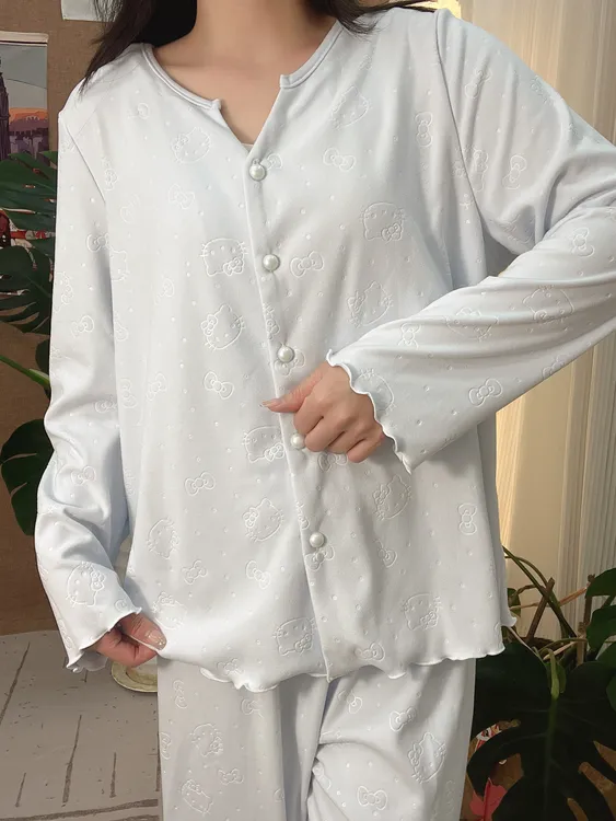 德绒大码睡衣冬季保暖开衫加大加肥250斤胖mm宽松弹力舒适家居服