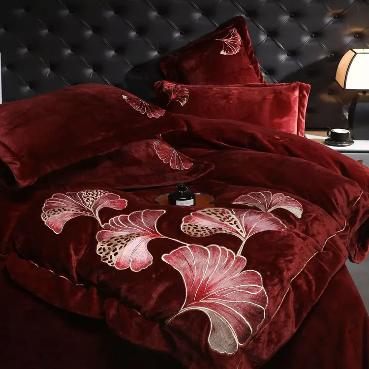 加厚牛奶绒四件套防静电婴儿绒被罩冬季保暖双面珊瑚绒被套床单