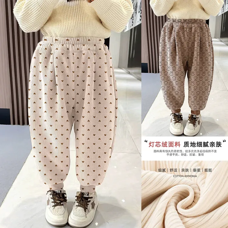 儿童裤春秋新款女童薄款休闲灯芯绒裤子中大童长裤潮流爆款