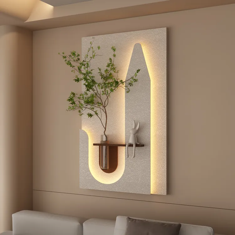 家斯家水养绿植立体砂岩画入户玄关装饰画客厅餐厅背景墙灯光挂画