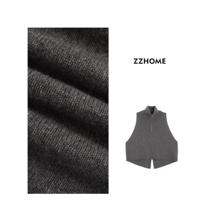 ZOZO HOME ｜反对称时髦暖雾精织拉链马甲q172001p