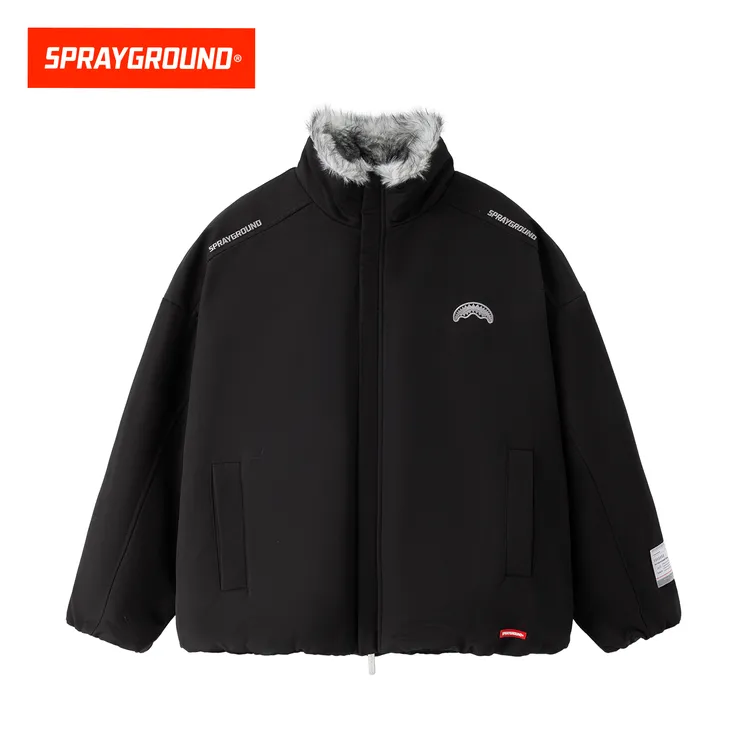 SPRAYGROUND鲨鱼嘴棉服毛毛立领潮流宽松休闲保暖冬季XB WE141202