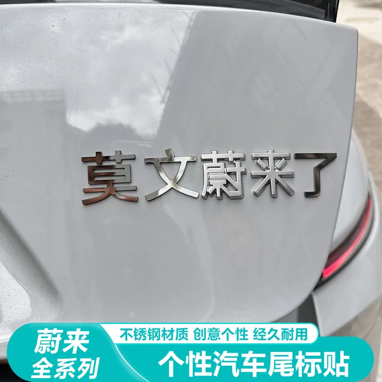 适用于蔚来汽车不锈钢材质定制车尾标莫文蔚来了创意文字搞笑车标