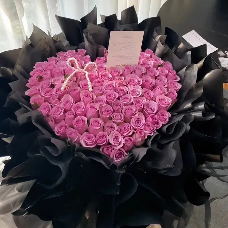 七夕紫色玫瑰花鲜花同城配送女友生日礼物情人节花束速递99朵巨型