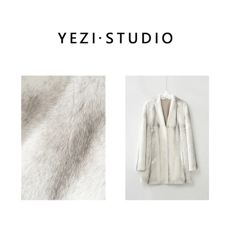 【赫拉女神】紫标丹麦進口稀有银十字天鹅绒短二水.貂外套25431003